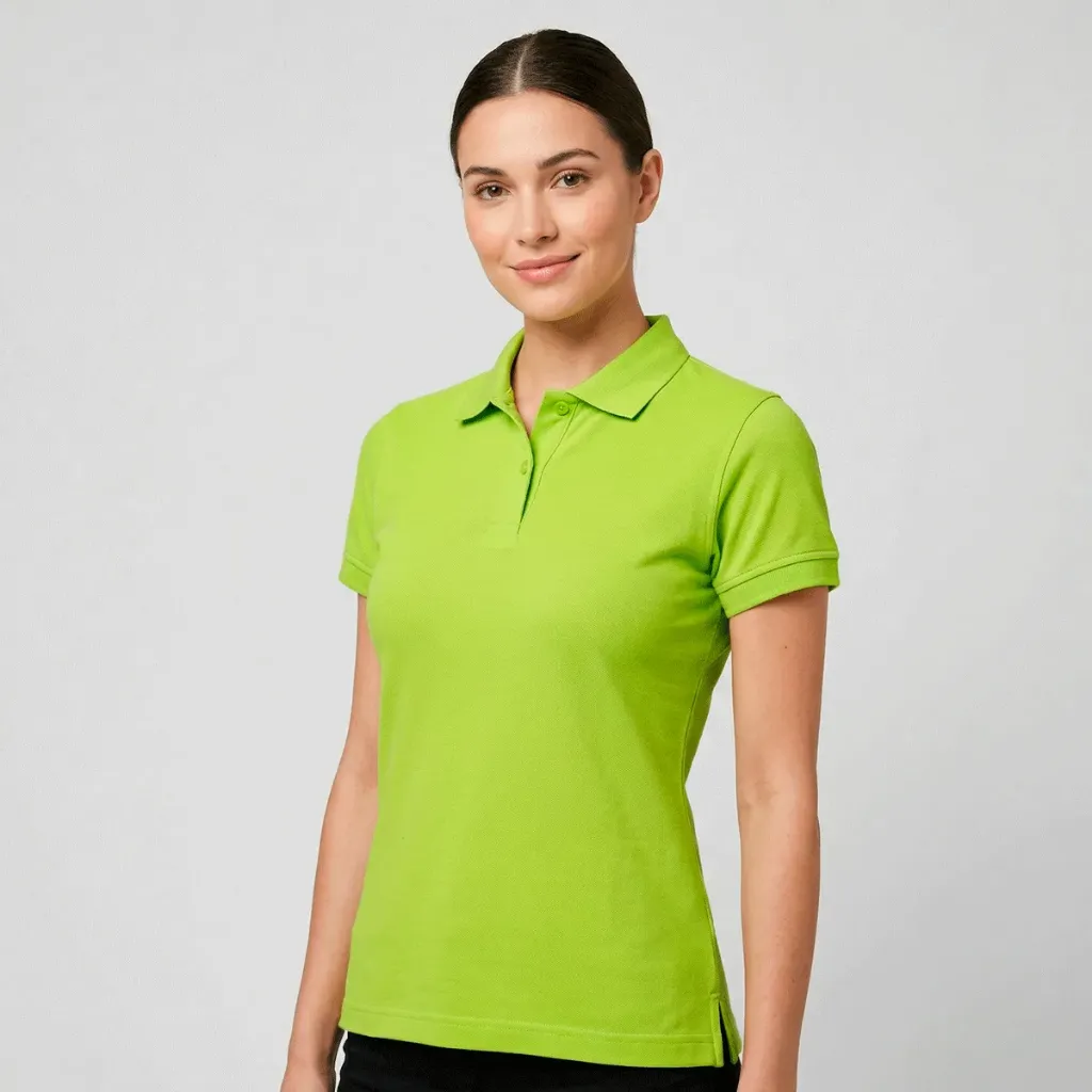 [PQA1SSAK] POLO C/CAMISERO DAMA PIQUE PQA1 (S, AMARILLO MKB)